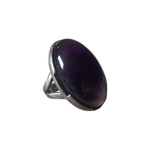 Cabochon Amethyst Sterling silver ring