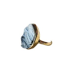 Black & grey Druzy ring