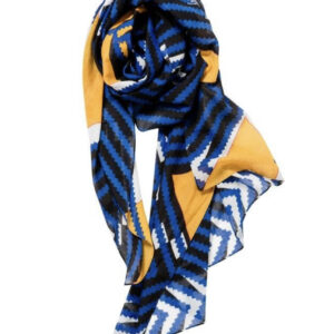 SophieCano Paris Foulard Kenya Chevron Bleu scarf