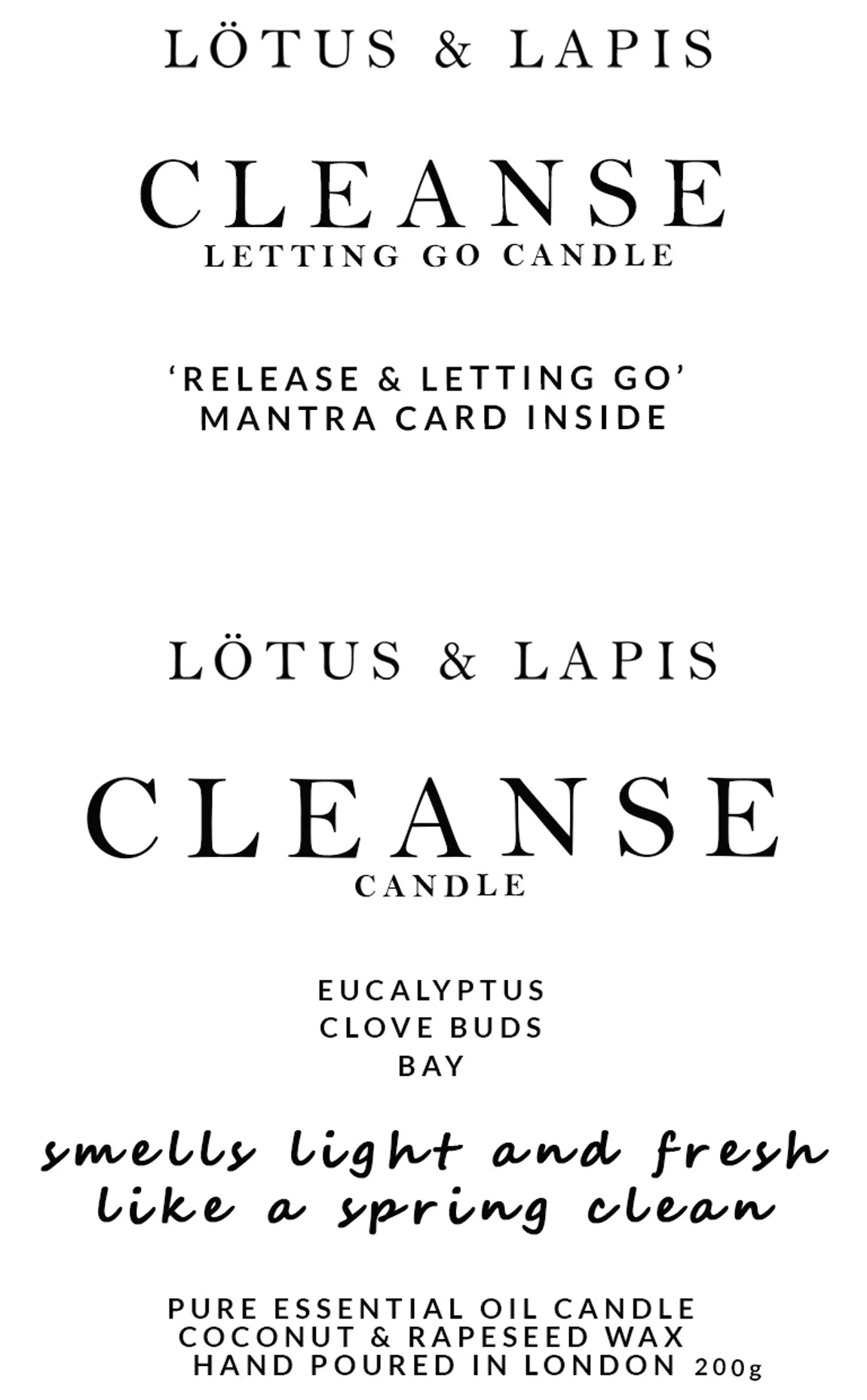 Cleanse Aromatherapy Candle - Lotus & Lapis - Image 6
