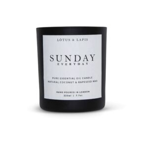 Sunday Everyday Black Candle - Lotus & Lapis
