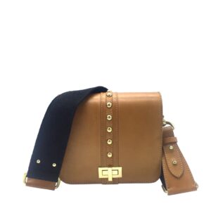 Tan Leather Parisian Boxy Bag - Sophie Cano Paris