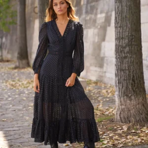 Avril sequined lace maxi dress