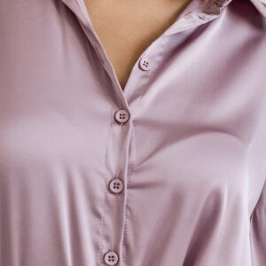 Laffite satin dress with ruffles