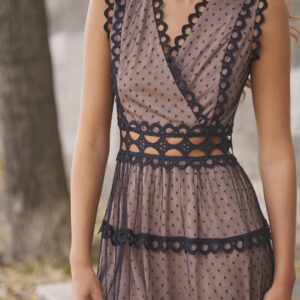 Long tulle lace dress