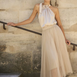Pleated tulle skirt