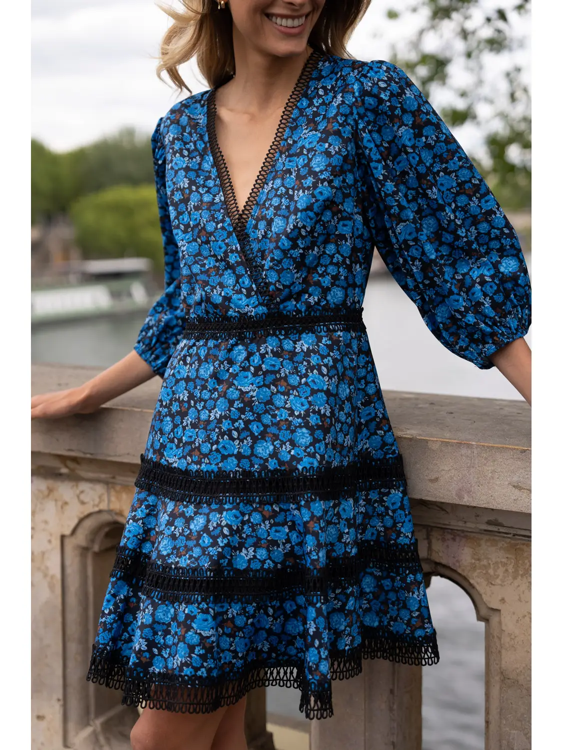 Pre Fall Floral Dress with Embroidered Details - Image 5