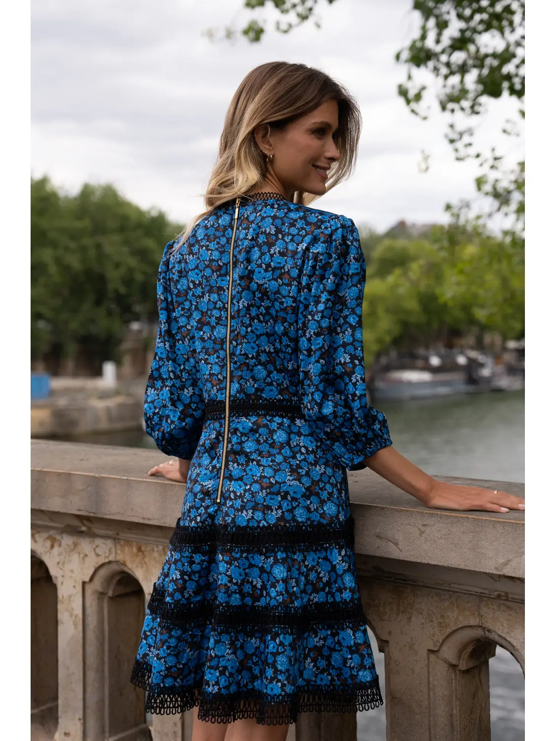 Pre Fall Floral Dress with Embroidered Details - Image 4