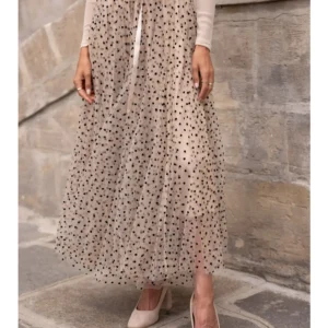 Aria Heart Print Tulle Skirt